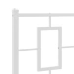 vidaXL Cadre de lit métal avec tête de lit/pied de lit blanc 107x203cm