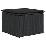 vidaXL Ensemble de canapé de jardin de 4 pièces avec coussins noir en poly rotin
