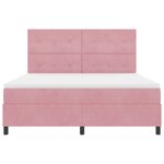 Lit Box Spring vidaXL avec Matelas & LED Rose 180x200 cm Velours