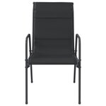vidaXL Chaises de jardin lot de 6 Acier et textilène Noir