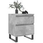 vidaXL Tables de chevet 2 Pièces gris béton 40x35x50 cm bois d’ingénierie