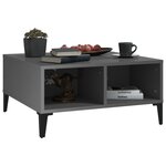 vidaXL Table basse gris brillant 60x60x30 cm bois d'ingénierie