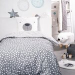 Parure de lit housse de couette 140 x 200 + 2 taies d'oreiller 63 x 63 - Gris