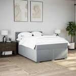 vidaXL Sommier à lattes de lit avec matelas Gris clair 160x200cm Tissu