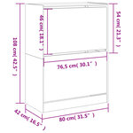vidaXL Armoire à chaussures 2 tiroirs rabattables blanc 80x42x108 cm