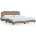 vidaXL Cadre de lit avec lumières LED cappuccino 180x200 cm similicuir