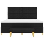 vidaXL Lit à ressorts avec matelas et banc noir 180x200 cm tissu