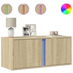 vidaXL Meuble TV mural avec lumières LED chêne sonoma 80x31x35 cm