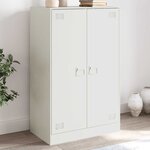 vidaXL Buffet blanc 67x39x107 cm acier