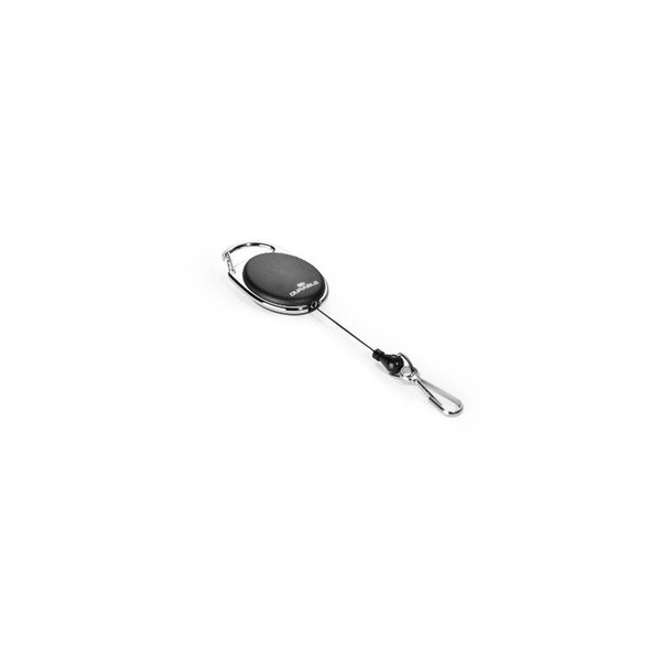 DURABLE Porte-badge avec enrouleur, oval, noir