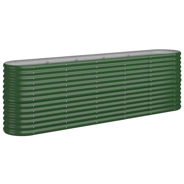 vidaXL Lit surélevé de jardin Acier enduit de poudre 224x40x68 cm Vert