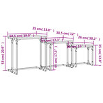 vidaXL Tables basses gigognes 3 Pièces noir bois d'ingénierie