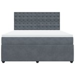 vidaXL Sommier à lattes de lit et matelas Gris foncé 180x200cm Velours