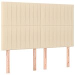 vidaXL Sommier à lattes de lit et matelas et LED Crème 140x200cm Tissu