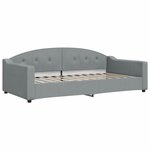 vidaXL Lit de jour avec gigogne et tiroirs gris clair 100x200 cm tissu