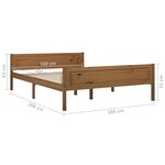 vidaXL Cadre de lit sans matelas pin massif marron miel 160x200 cm