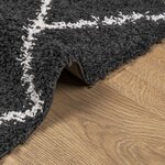 vidaXL Tapis shaggy à poils longs moderne noir et crème 80x250 cm