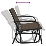 vidaXL Banc oscillant de jardin marron 120 5x76x86 5cm textilène/acier