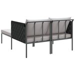 vidaXL Chaise Longue avec Coussins pour 2 Personnes Anthracite 115x153x69 5 cm Acier