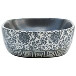 vidaXL Vasque à poser noir et bleu ovale 47x33x13 cm céramique
