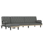 vidaXL Canapé-lit en forme de L gris foncé 260x140x70 cm tissu