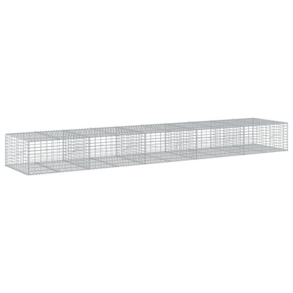 vidaXL Panier gabion avec couvercle 500x100x50 cm fer galvanisé