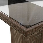 vidaXL Ensemble à manger de jardin et coussins 9 Pièces marron poly rotin