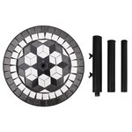 vidaXL Base de parasol noir et blanc rond 12 kg