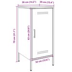 vidaXL Buffet vert olive 36x39x79 cm acier laminé à froid