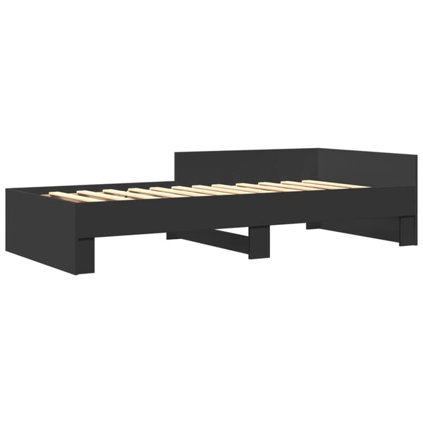 vidaXL Cadre de lit noir 100x200 cm bois d'ingénierie