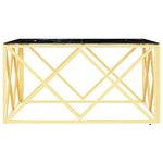 vidaXL Table basse doré 80x80x40 cm acier inoxydable et verre