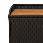 vidaXL Banc de rangement noir résine tressée et bois d'acacia