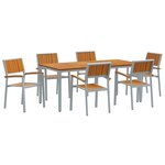 vidaXL Ensemble de salle à manger de jardin 7 pièces en bois d'acacia et métal