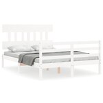 vidaXL Cadre de lit sans matelas blanc bois massif