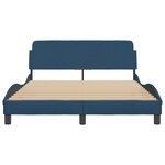 vidaXL Cadre de lit avec tête de lit sans matelas bleu 140x200cm tissu