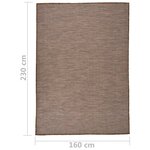 vidaXL Tapis à tissage plat d'extérieur 160x230 cm Marron