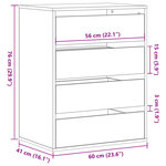 vidaXL Commode d'angle gris béton 60x41x76 cm bois d'ingénierie