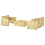 Salon de jardin meuble d'extérieur ensemble de mobilier 4 pièces bois massif de pin imprégné 02_0016249