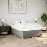 vidaXL Cadre de lit sans matelas taupe 140x190 cm tissu