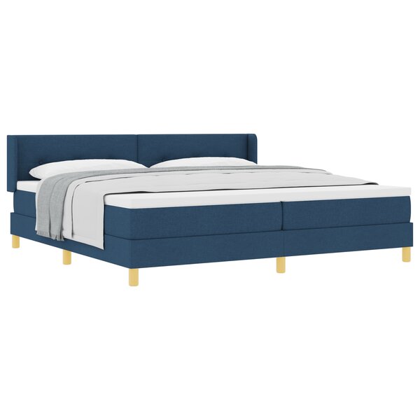 Lit à ressorts vidaXL avec matelas bleu 200x200 cm en tissu