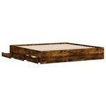 vidaXL Cadre de lit avec tiroirs sans matelas chêne fumé 180x200 cm