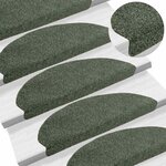 vidaXL Tapis autoadhésifs de marches 10 Pièces Vert 65x21x4 cm Aiguilleté