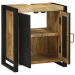 vidaXL Meuble sous lavabo 55x35x60 cm Bois massif en manguier brut