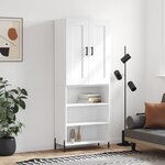 vidaXL Buffet haut Blanc 69 5x34x180 cm Bois d'ingénierie