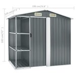 vidaXL Abri de jardin avec étagère Gris 205x130x183 cm Fer