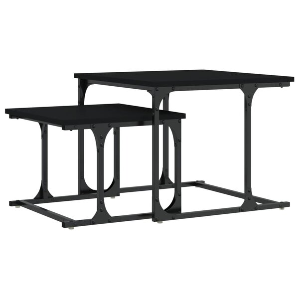 vidaXL Table basse gigogne 2 Pièces noir bois d'ingénierie