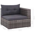 Salon de jardin meuble d'extérieur ensemble de mobilier 3 pièces avec coussins résine tressée gris 02_0015997