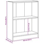 vidaXL Bibliothèque Sonoma gris 60x24x76 cm Bois d'ingénierie