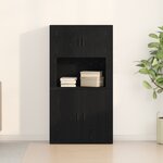 vidaXL Haut placard Noir Chêne 80x33x150 cm Bois d'ingénierie