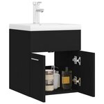 vidaXL Armoire d'évier avec lavabo intégré noir bois d'ingénierie
